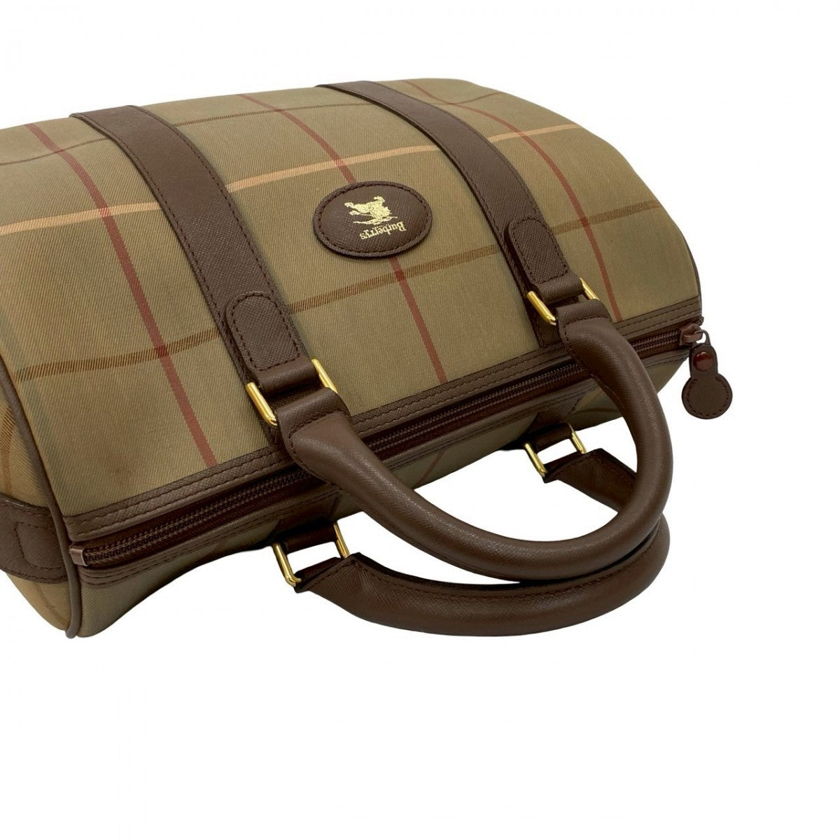 BURBERRY Handbag Canvas, Leather Brown Shadow Horse logo Nova Check Pattern Women Used Authentic
