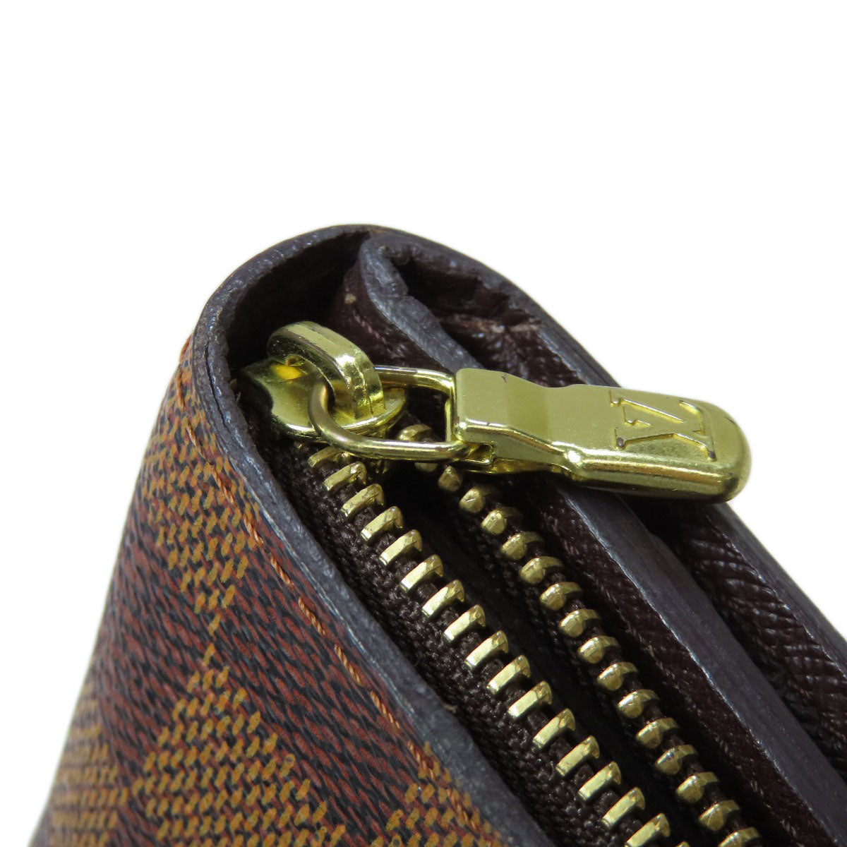 LOUIS VUITTON Bifold Wallet M61668 Damier canvas Brown Compact zip
