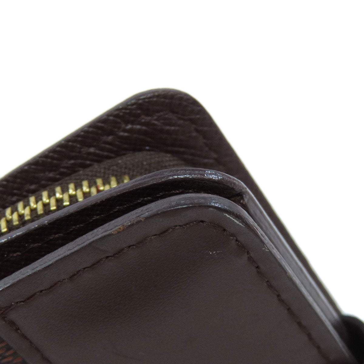 LOUIS VUITTON Bifold Wallet M61668 Damier canvas Brown Compact zip