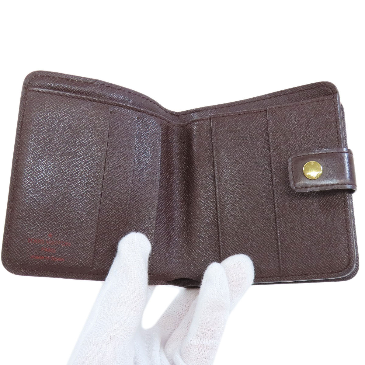 LOUIS VUITTON Bifold Wallet M61668 Damier canvas Brown Compact zip
