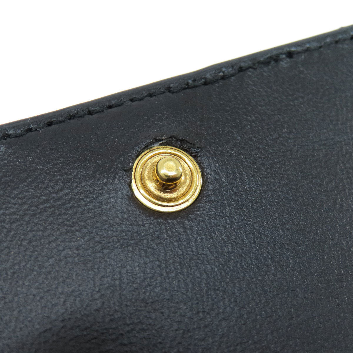 BALENCIAGA Bifold Wallet 717790 leather black BB Monogram Mini Wallet mens(Unisex) Used Authentic