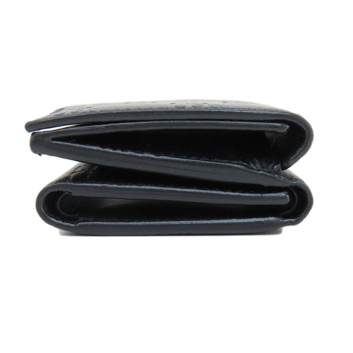 BALENCIAGA Bifold Wallet 717790 leather black BB Monogram Mini Wallet mens(Unisex) Used Authentic