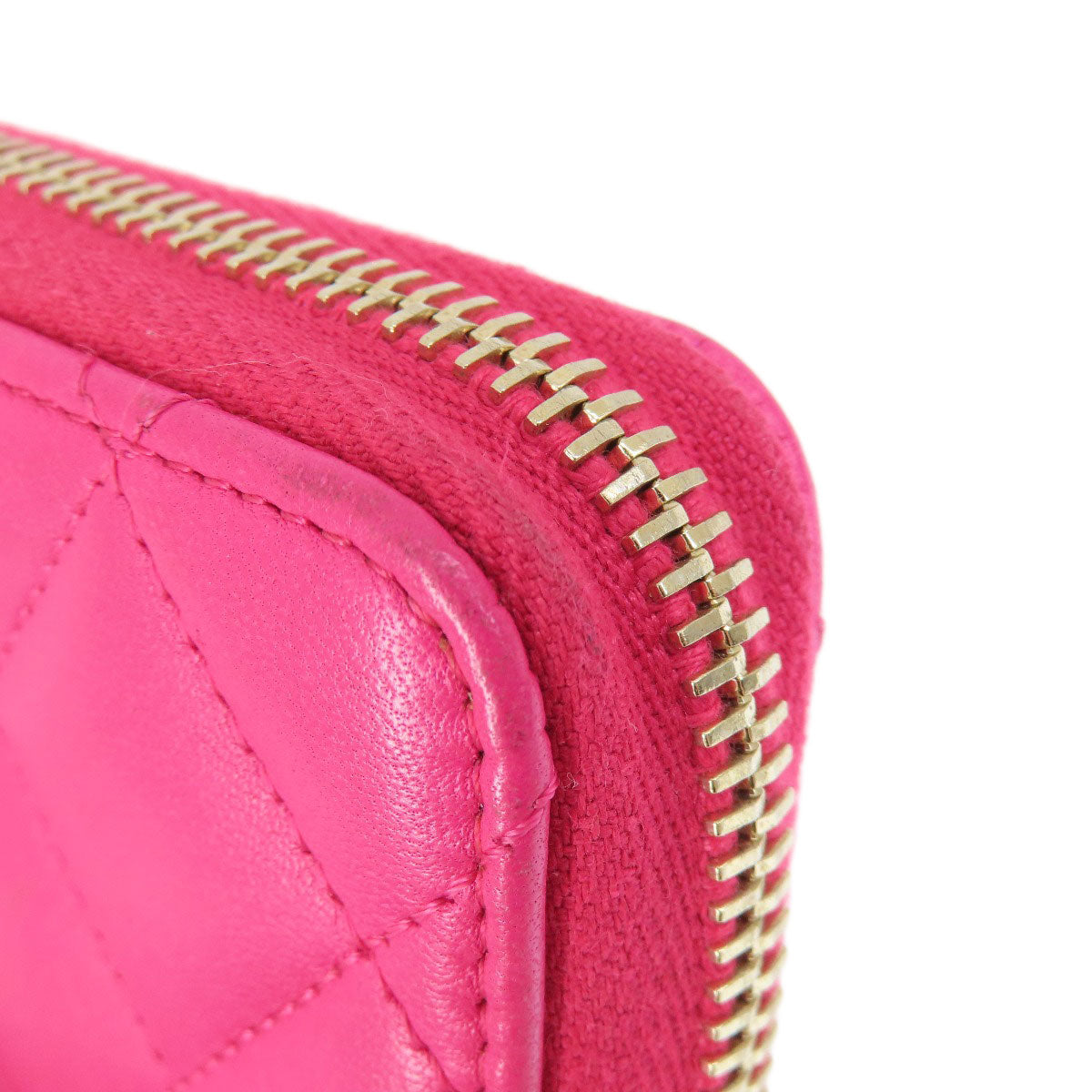 CHANEL Coin case lambskin pink Matrasse Women Used Authentic