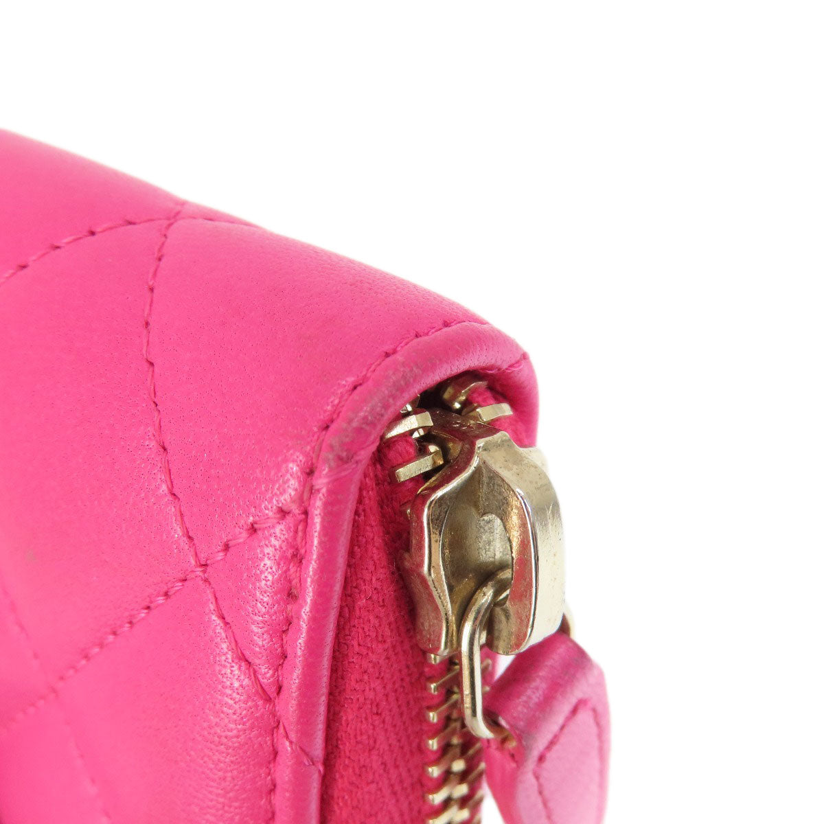 CHANEL Coin case lambskin pink Matrasse Women Used Authentic