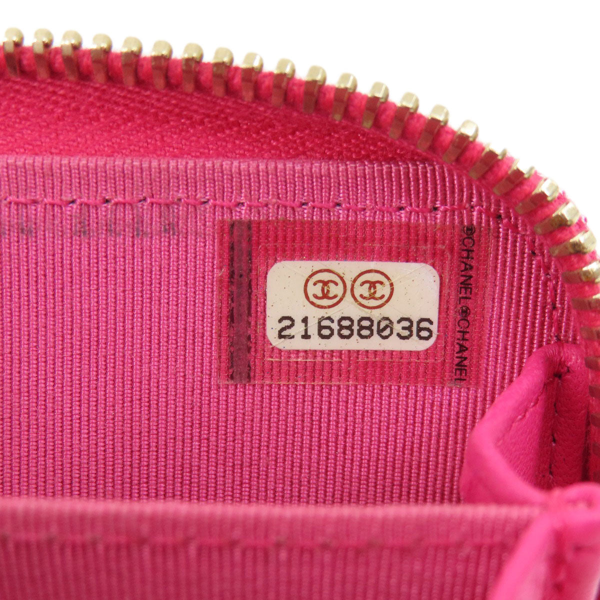 CHANEL Coin case lambskin pink Matrasse Women Used Authentic