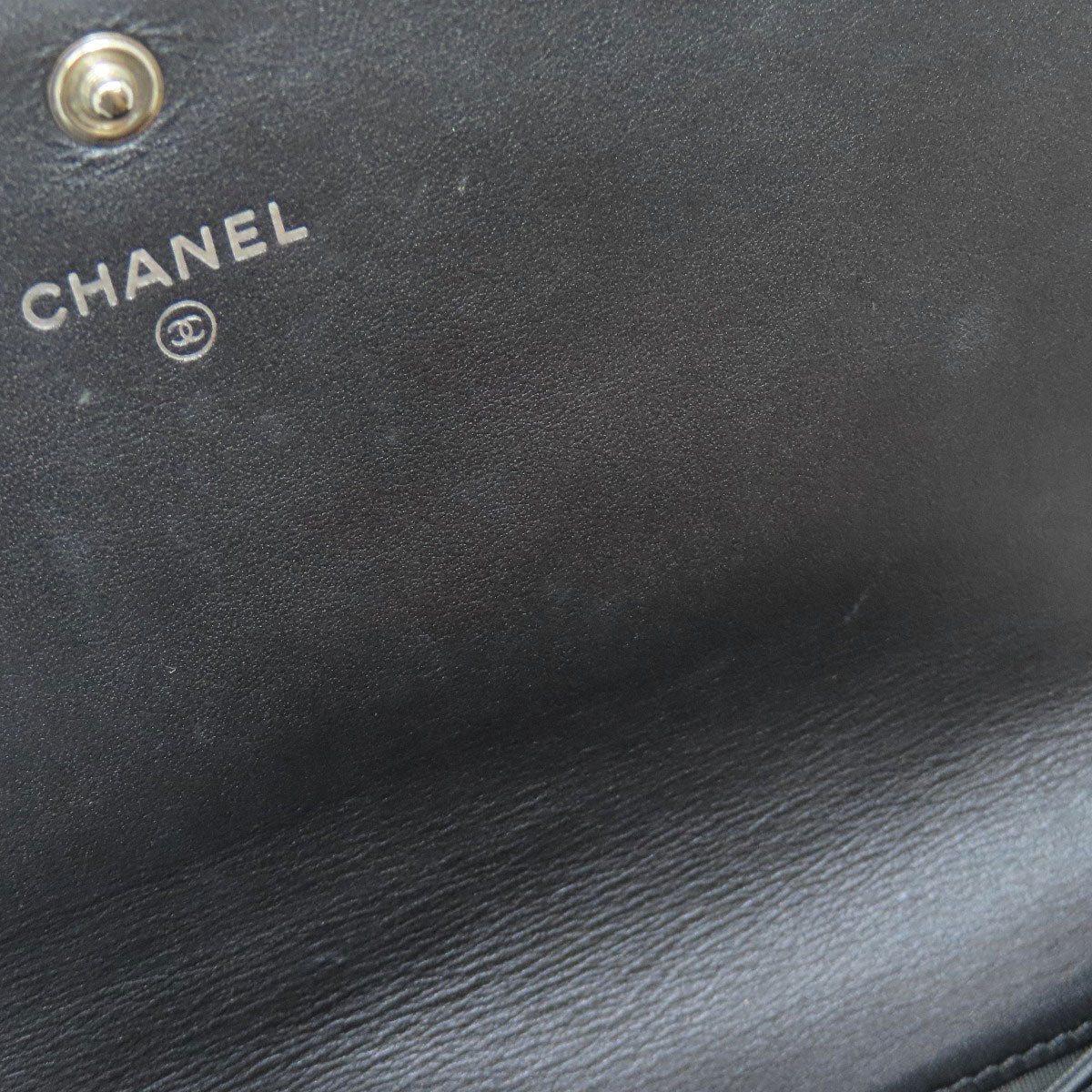 CHANEL Long Wallet Purse Soft Grained Calfskin gray COCO Mark Women Used Authentic