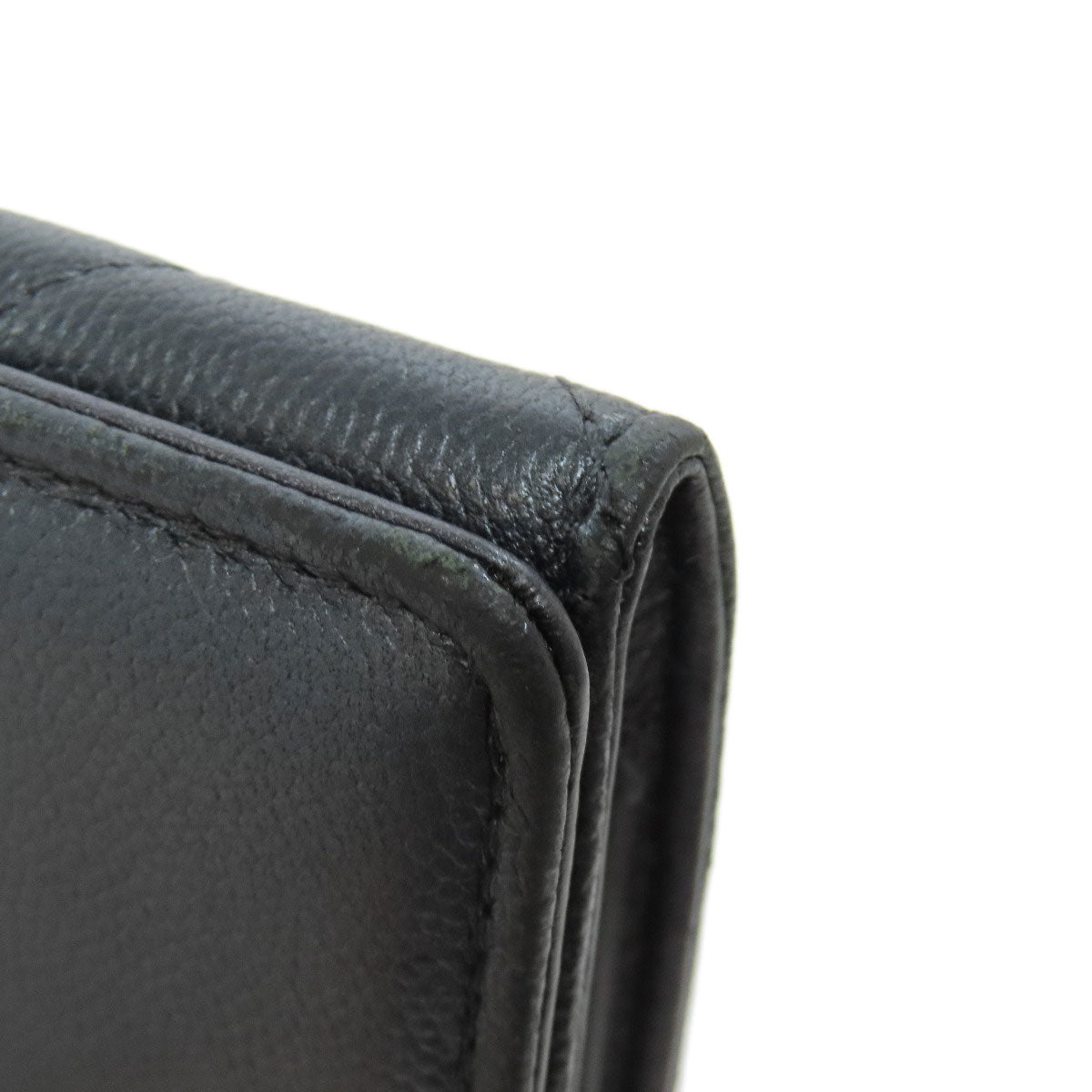 CHANEL Long Wallet Purse Soft Grained Calfskin gray COCO Mark Women Used Authentic