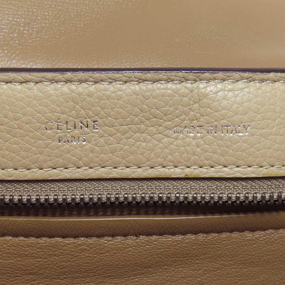 CELINE Tote Bag Calfskin beige Trapeze Women Used Authentic