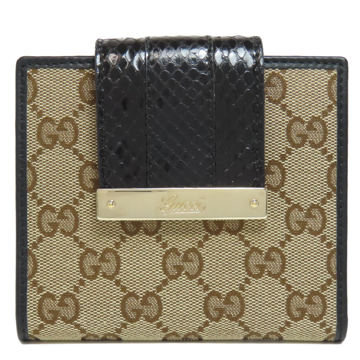 GUCCI Bifold Wallet 181669 canvas Brown GG Women Used Authentic