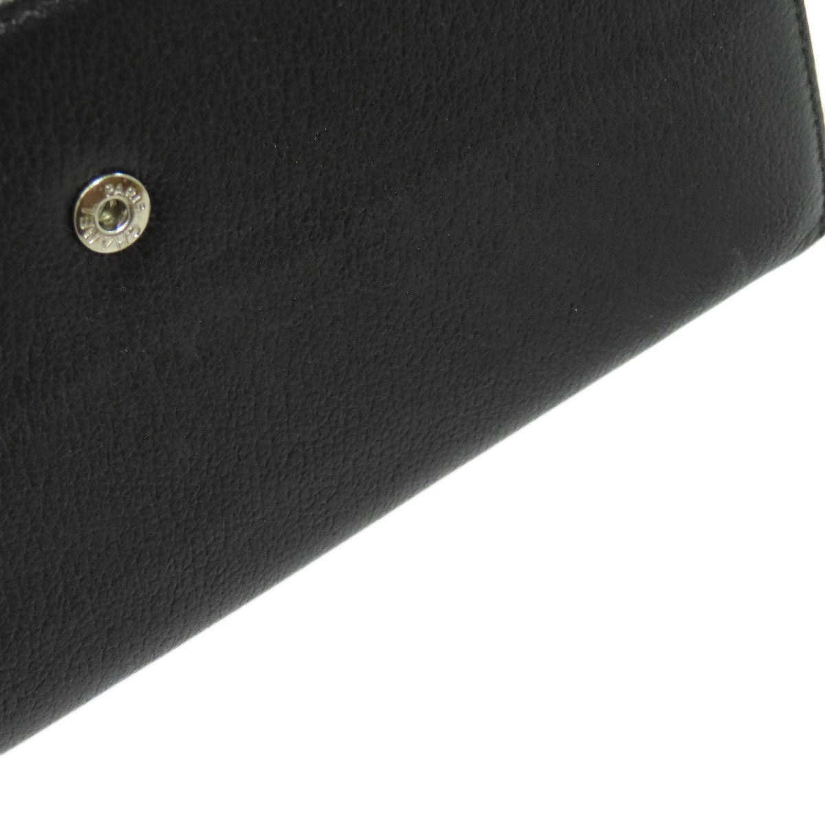 CHANEL Long Wallet Purse Calfskin black Camellia COCO Mark