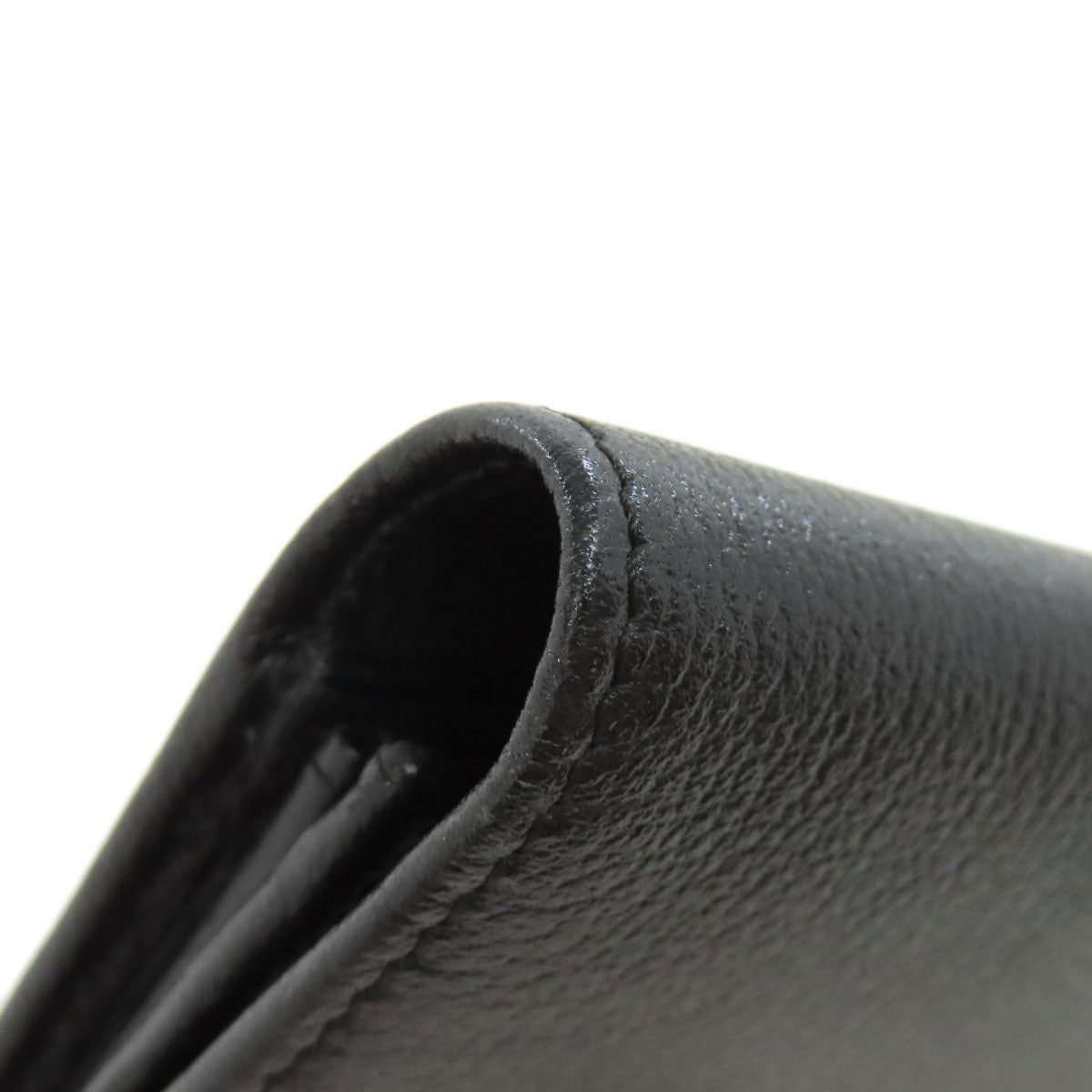 CHANEL Long Wallet Purse Calfskin black Camellia COCO Mark