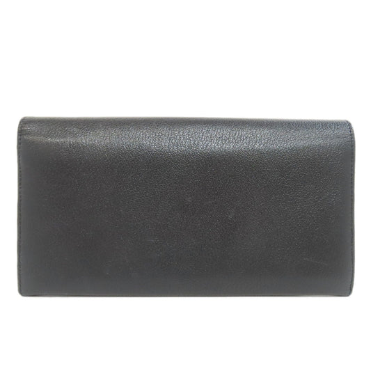 CHANEL Long Wallet Purse Calfskin black Camellia COCO Mark