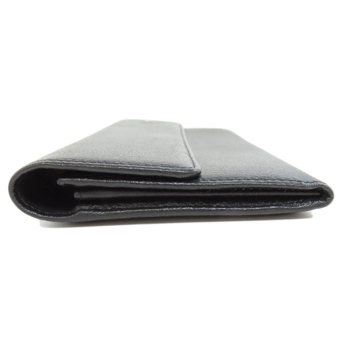 CHANEL Long Wallet Purse Calfskin black Camellia COCO Mark