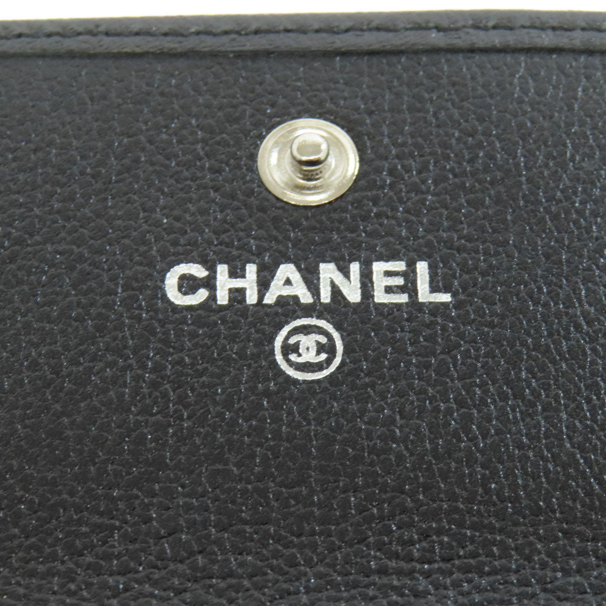 CHANEL Long Wallet Purse Calfskin black Camellia COCO Mark