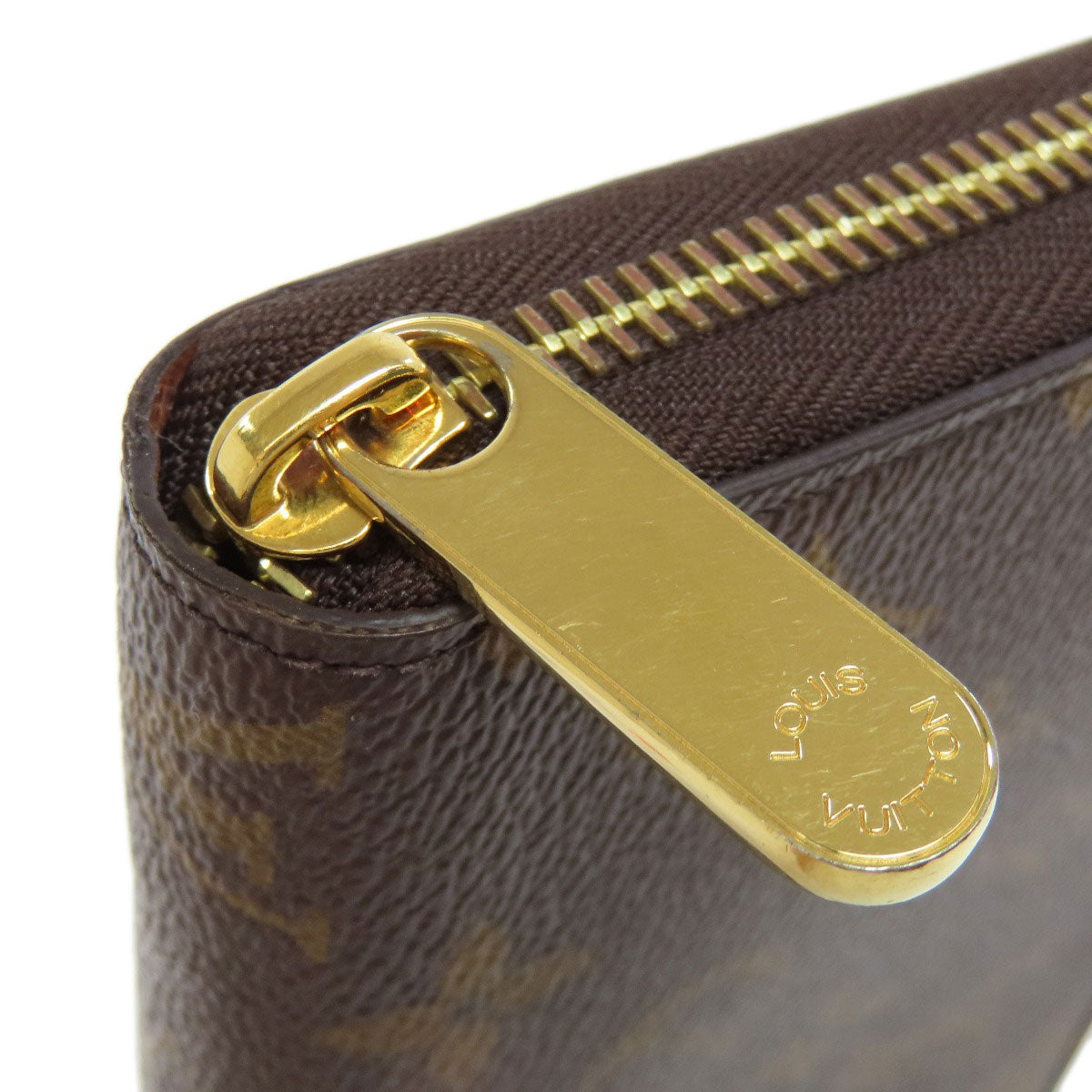 LOUIS VUITTON Long Wallet Purse M42616 Damier canvas Brown Zippy wallet Women Used Authentic