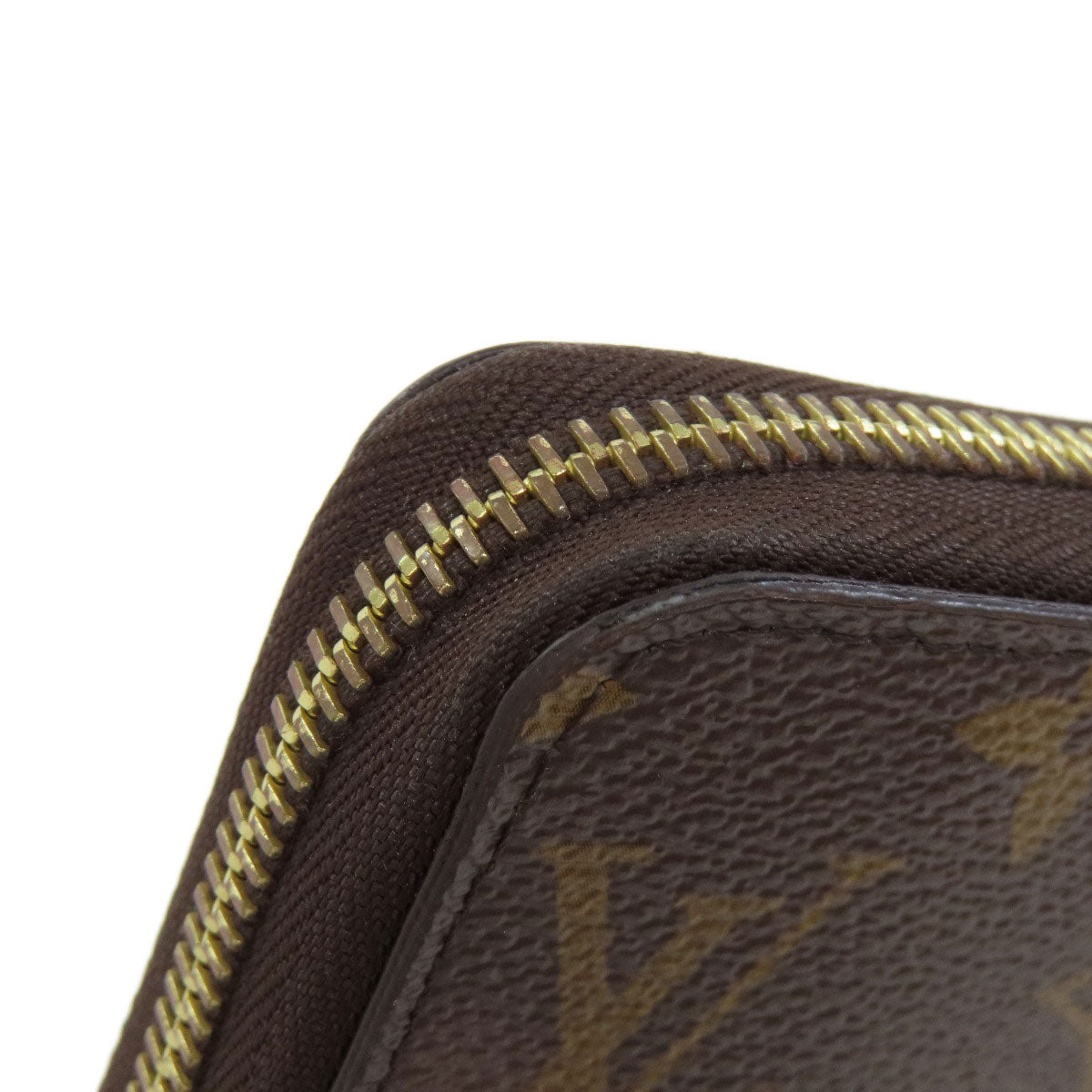 LOUIS VUITTON Long Wallet Purse M42616 Damier canvas Brown Zippy wallet Women Used Authentic