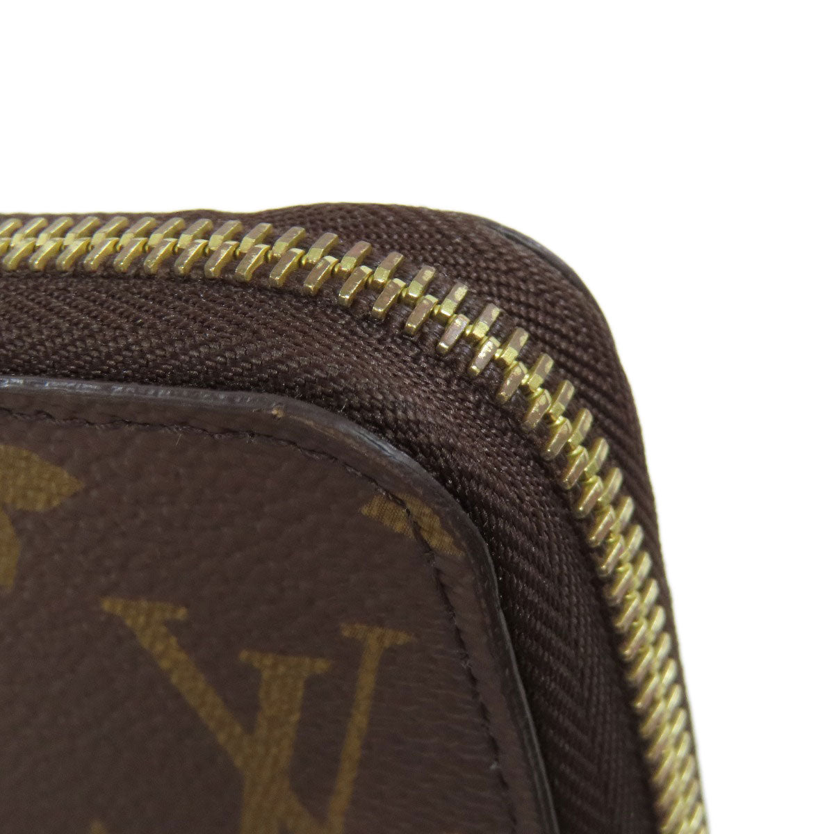 LOUIS VUITTON Long Wallet Purse M42616 Damier canvas Brown Zippy wallet Women Used Authentic