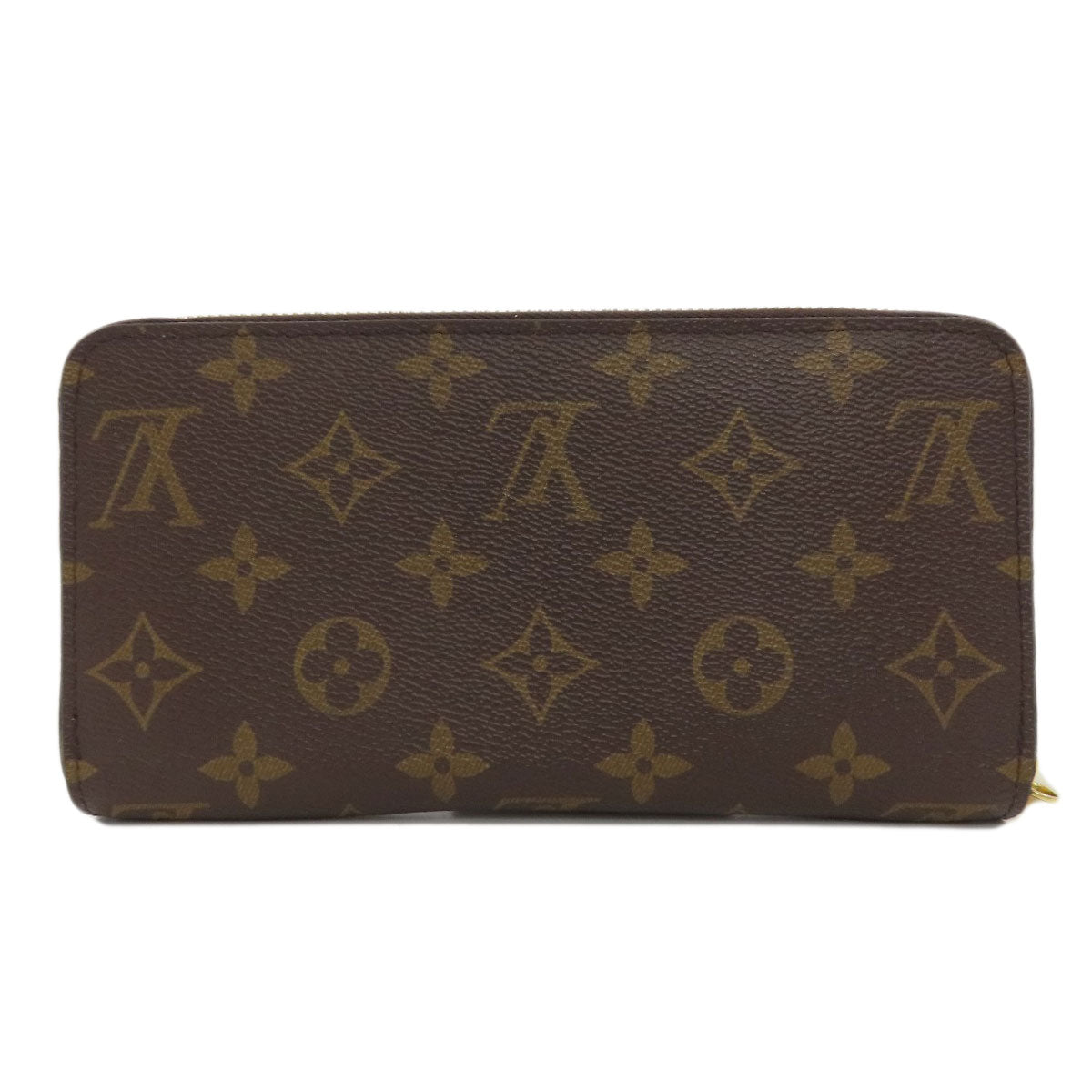 LOUIS VUITTON Long Wallet Purse M42616 Damier canvas Brown Zippy wallet Women Used Authentic