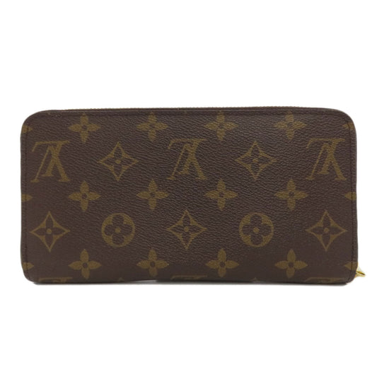 LOUIS VUITTON Long Wallet Purse M42616 Damier canvas Brown Zippy wallet Women Used Authentic