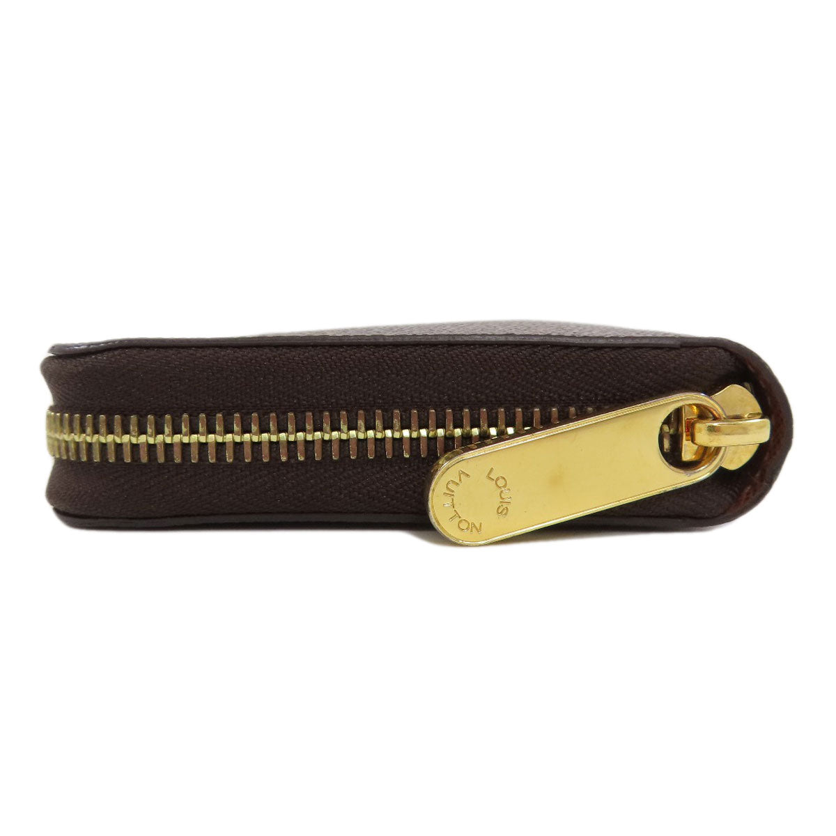 LOUIS VUITTON Long Wallet Purse M42616 Damier canvas Brown Zippy wallet Women Used Authentic