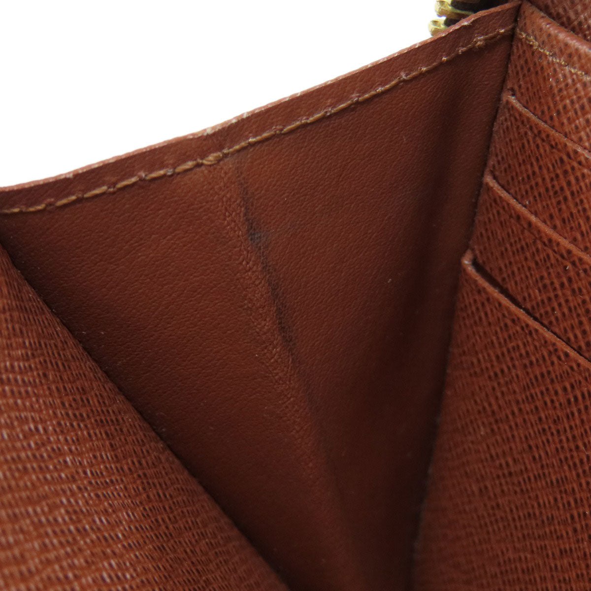 LOUIS VUITTON Long Wallet Purse M42616 Damier canvas Brown Zippy wallet Women Used Authentic