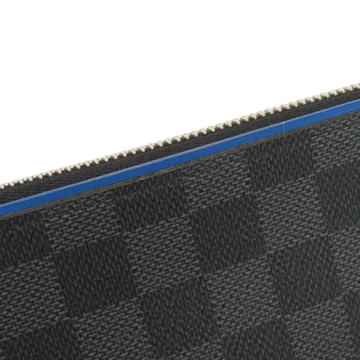 LOUIS VUITTON Long Wallet Purse N64436 Damier canvas black Zippy wallet Vertical mens Used Authentic