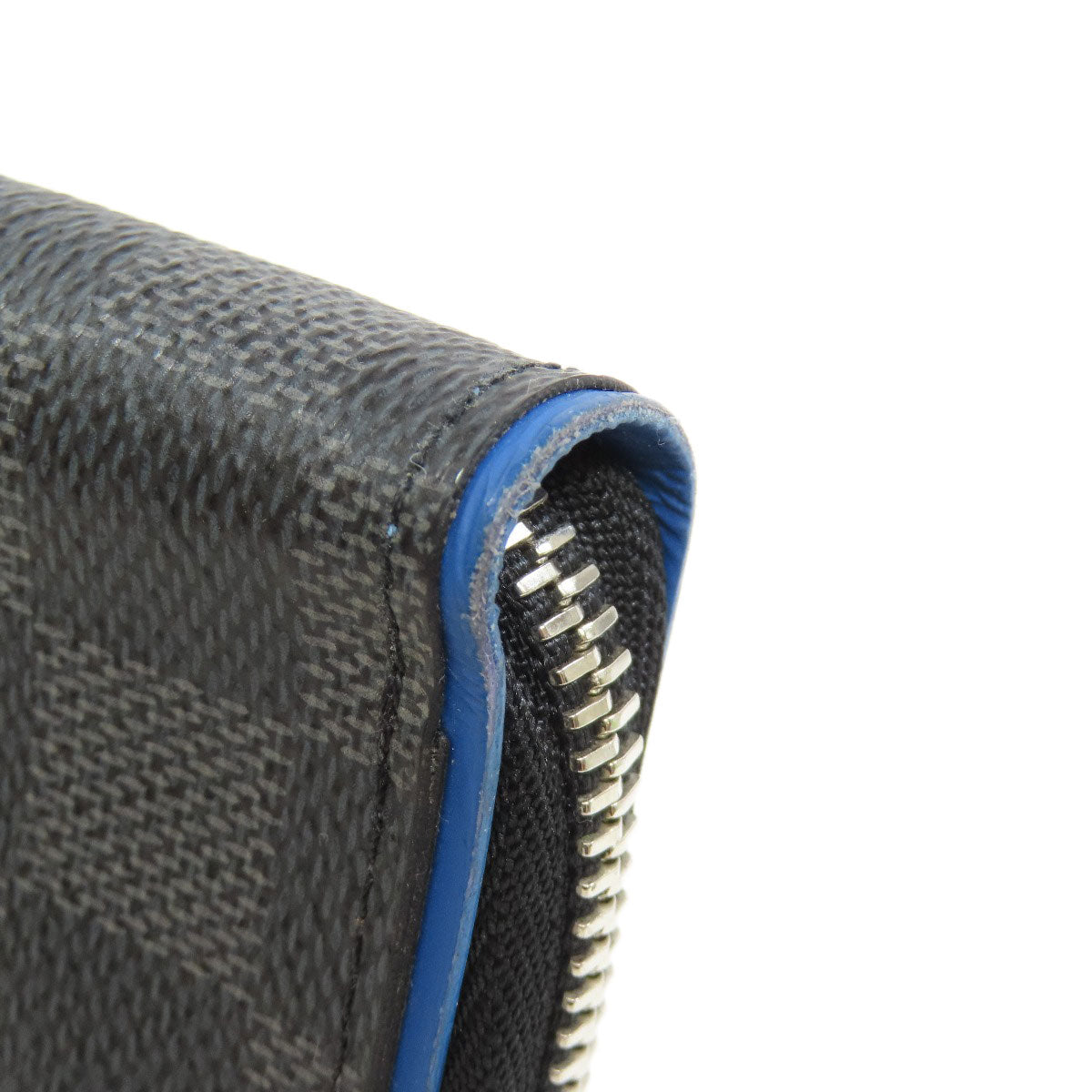 LOUIS VUITTON Long Wallet Purse N64436 Damier canvas black Zippy wallet Vertical mens Used Authentic