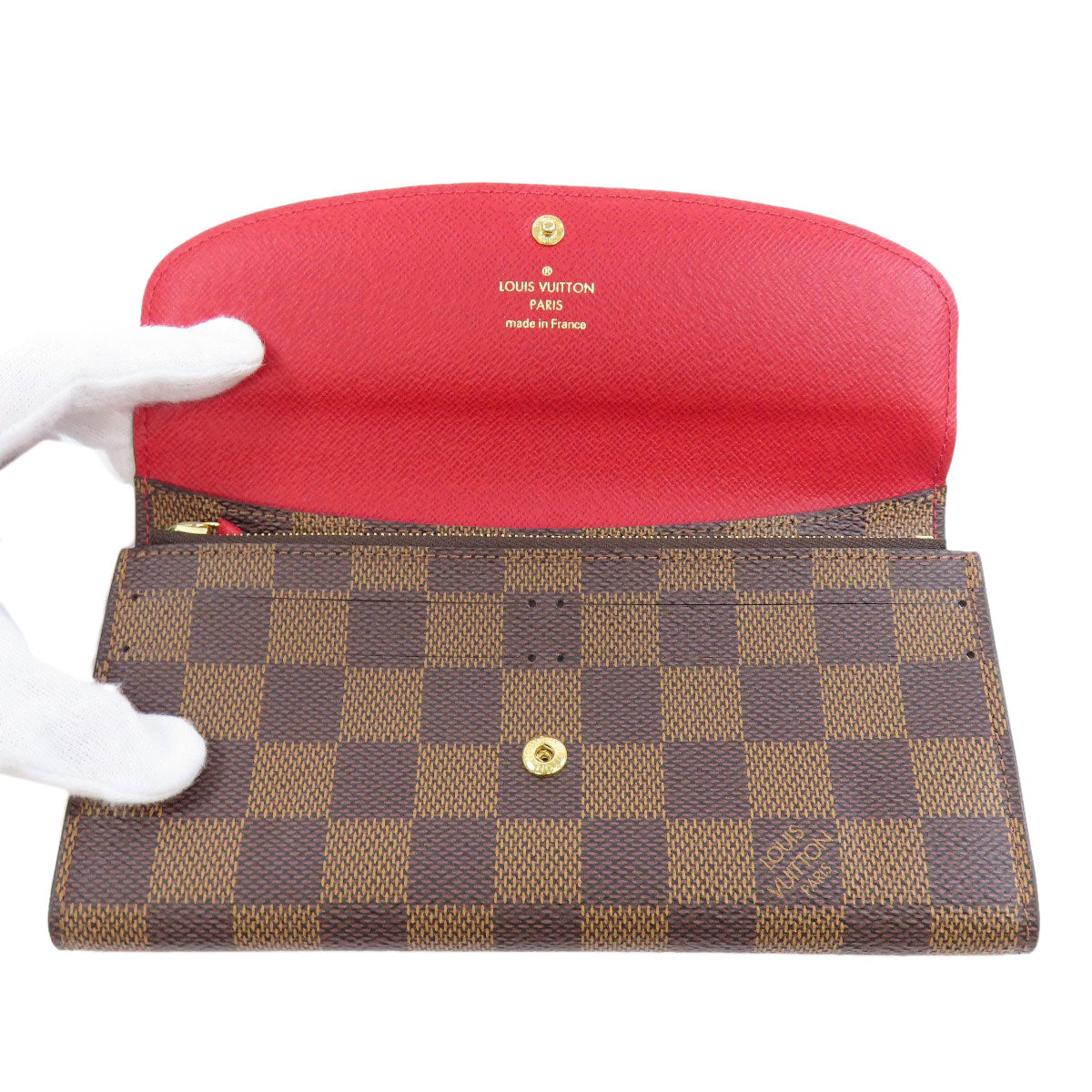 LOUIS VUITTON Long Wallet Purse M60697 Monogram canvas Brown Portefeuille Emily Women Used Authentic