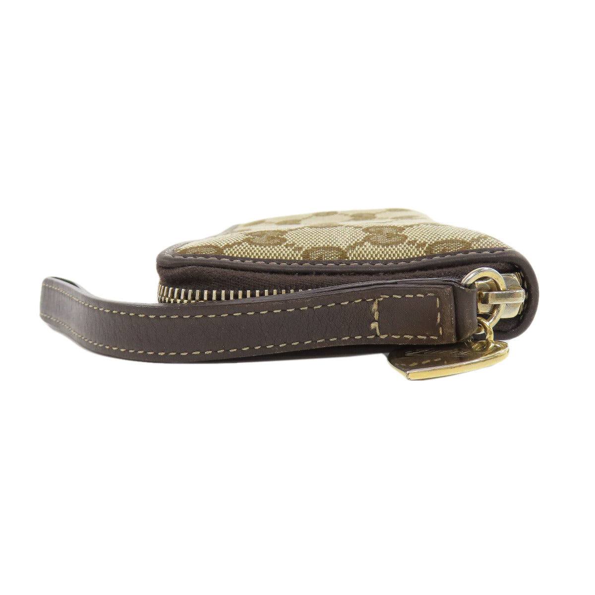 GUCCI Long Wallet Purse 245914 canvas Brown Zip Around GG Women Used Authentic