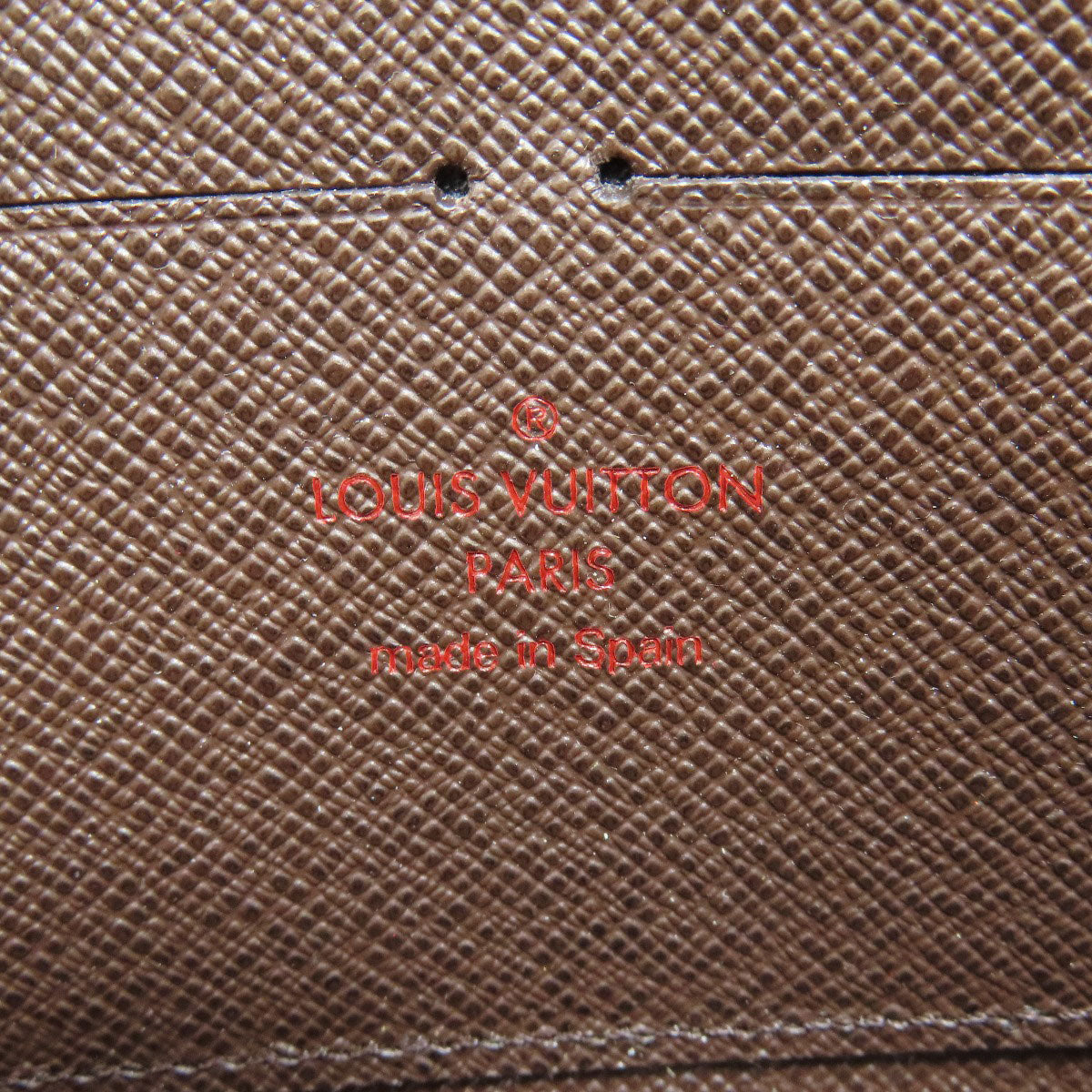 LOUIS VUITTON Long Wallet Purse N60015 Damier canvas Brown Zippy wallet old Women Used Authentic