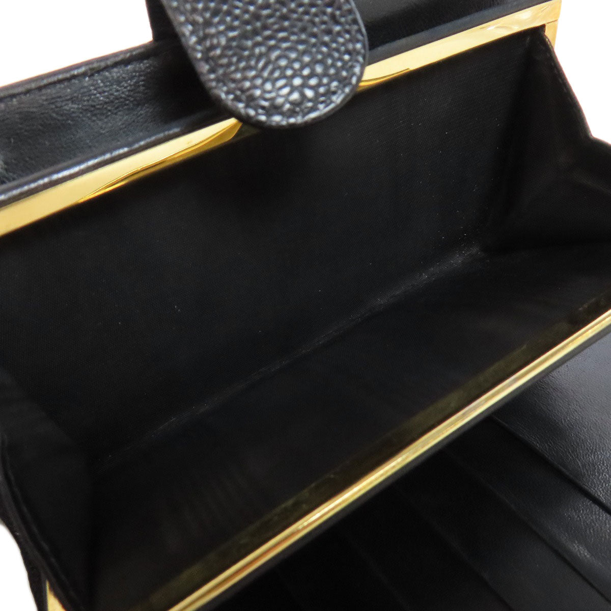 CHANEL Long Wallet Purse Grained Calfskin Skin black COCO Mark Gamaguchi Wallet Women Used Authentic