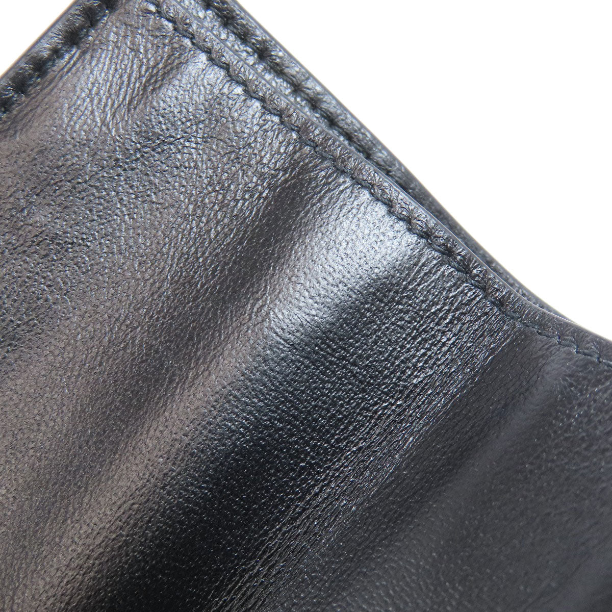 BALENCIAGA Bifold Wallet 664037 leather black Tri-fold Wallet Mini Wallet mens Used Authentic