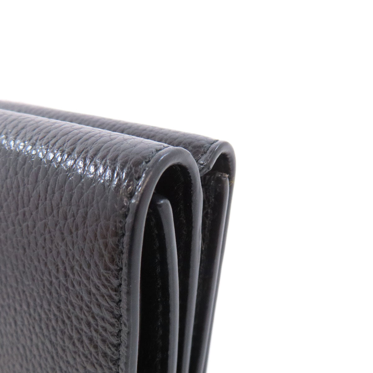 BALENCIAGA Bifold Wallet 664037 leather black Tri-fold Wallet Mini Wallet mens Used Authentic