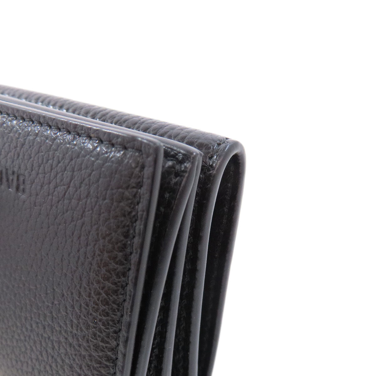 BALENCIAGA Bifold Wallet 664037 leather black Tri-fold Wallet Mini Wallet mens Used Authentic