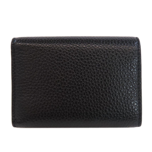 BALENCIAGA Bifold Wallet 664037 leather black Tri-fold Wallet Mini Wallet mens Used Authentic