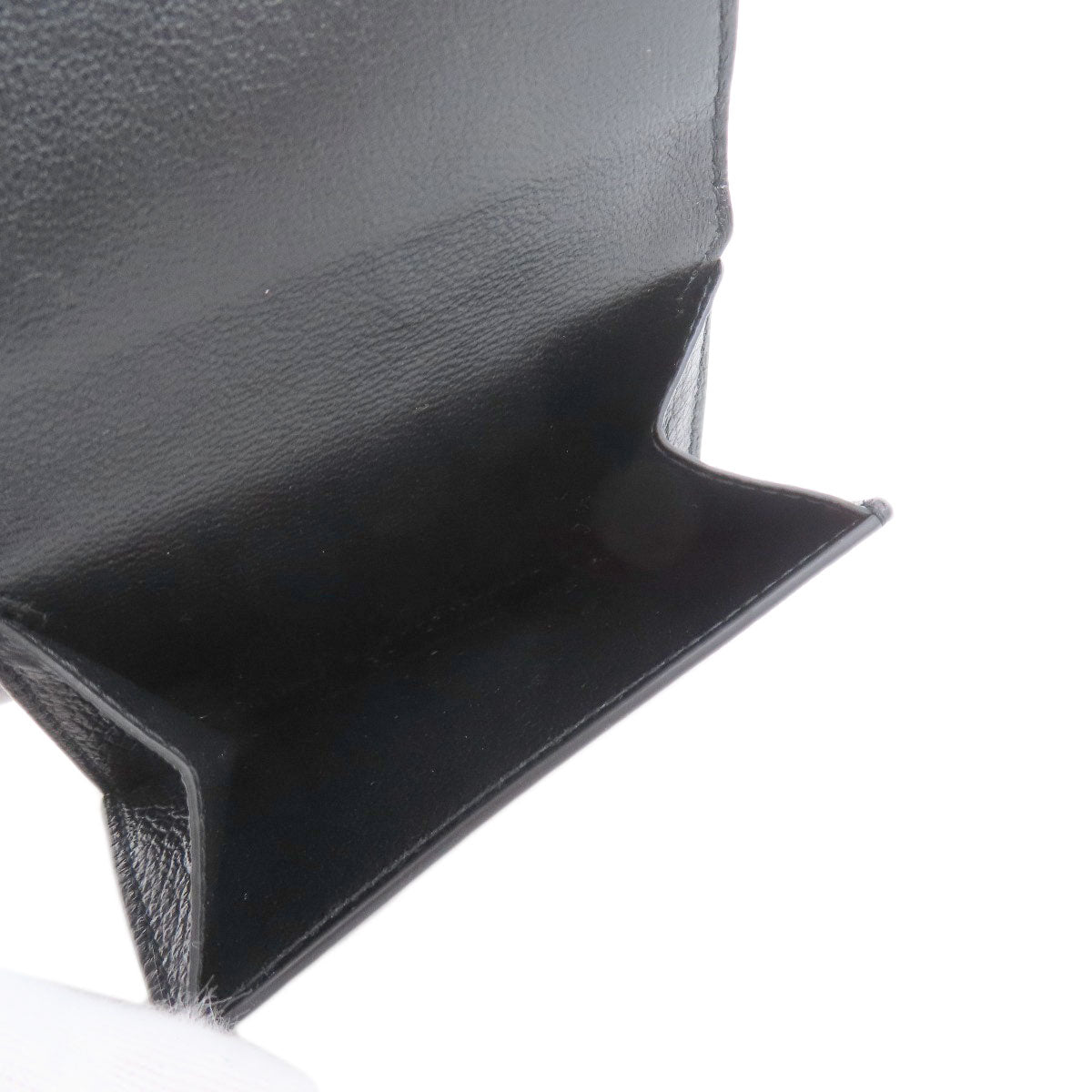 BALENCIAGA Bifold Wallet 664037 leather black Tri-fold Wallet Mini Wallet mens Used Authentic