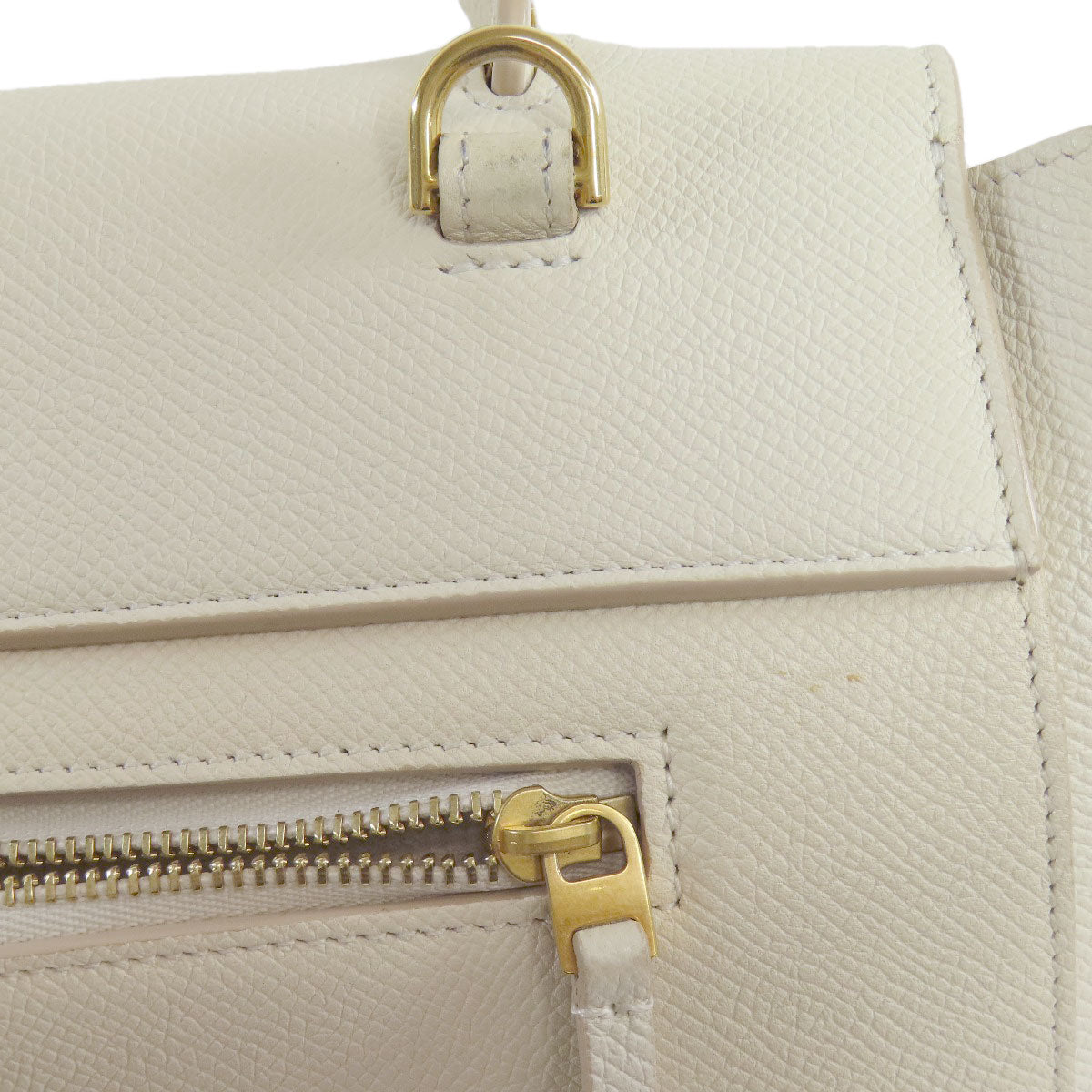 CELINE Handbag Calfskin white Belt bag 2WAY Women Used Authentic
