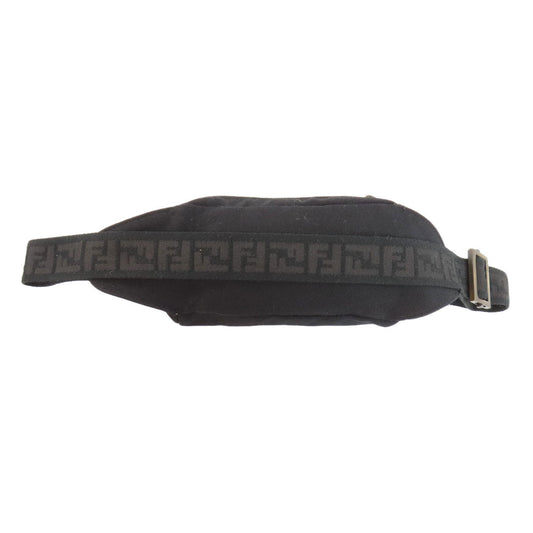 FENDI Sling bag canvas black logo Women Used Authentic