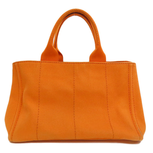 PRADA Handbag canvas Orange Canapa Women Used Authentic