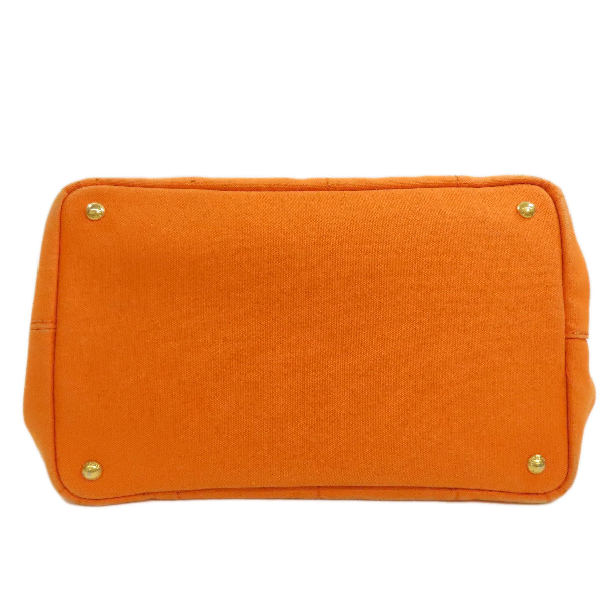 PRADA Handbag canvas Orange Canapa Women Used Authentic