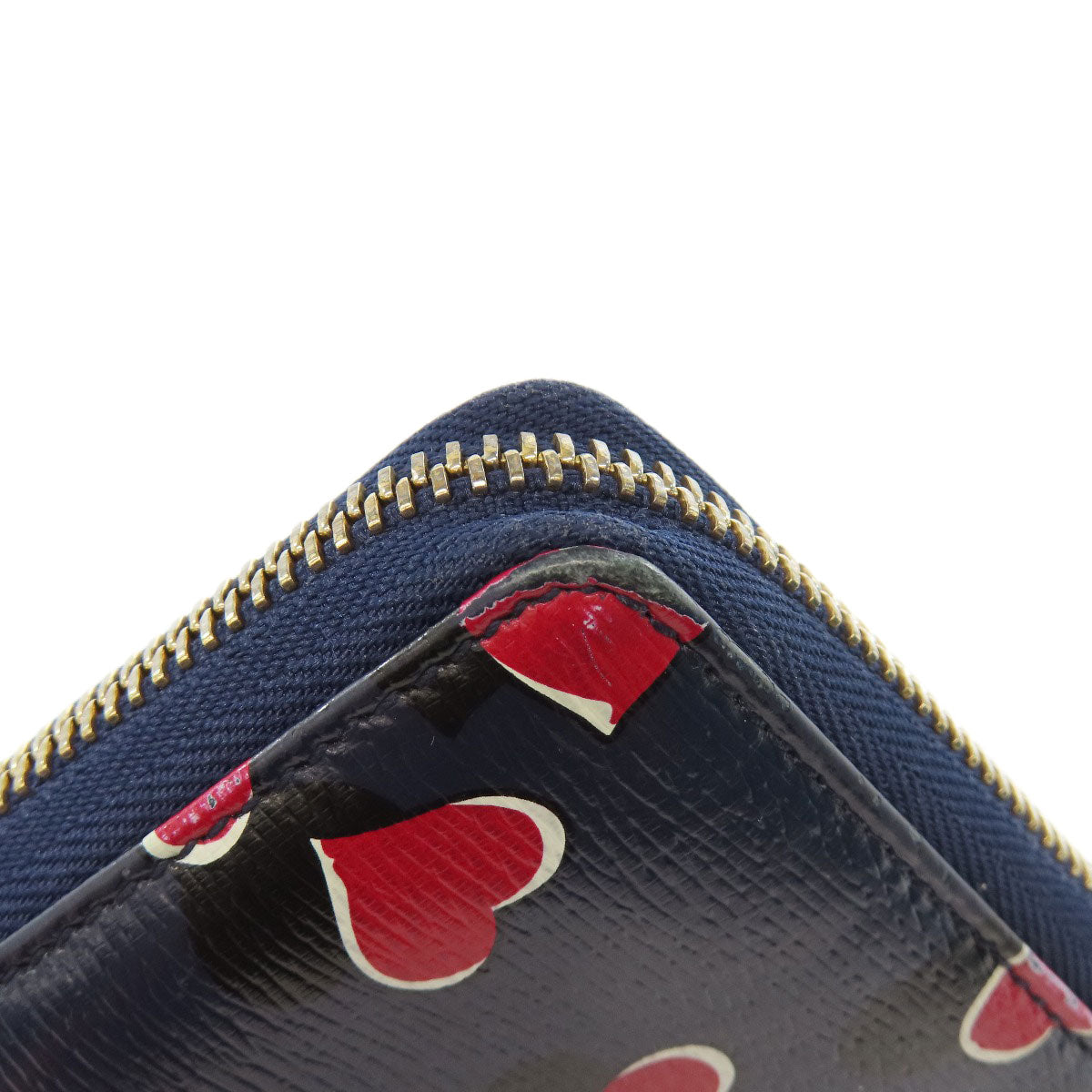 GUCCI Long Wallet Purse 309705 leather Navy Interlocking G Women Used Authentic