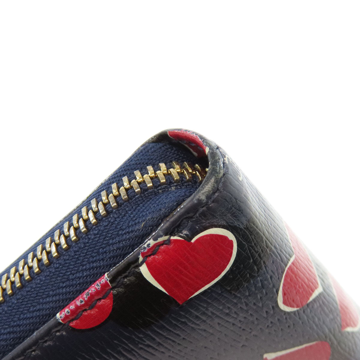 GUCCI Long Wallet Purse 309705 leather Navy Interlocking G Women Used Authentic