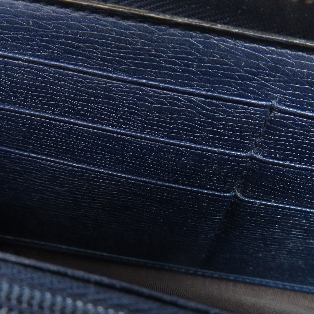 GUCCI Long Wallet Purse 309705 leather Navy Interlocking G Women Used Authentic