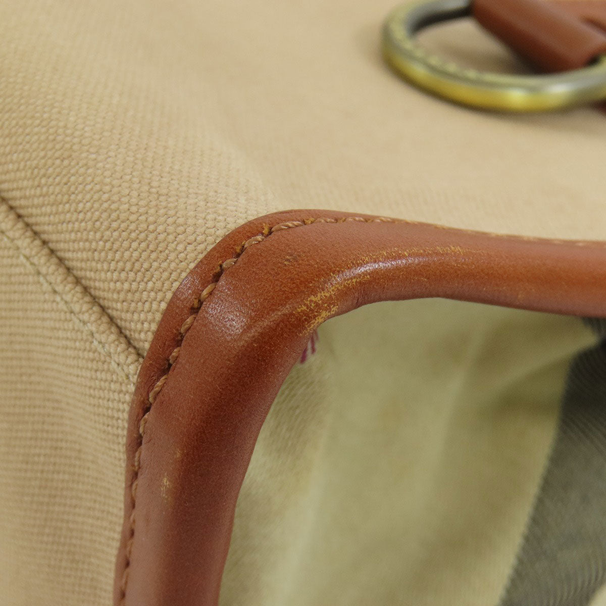 BURBERRY Tote Bag canvas Brown logo Women Used Authentic
