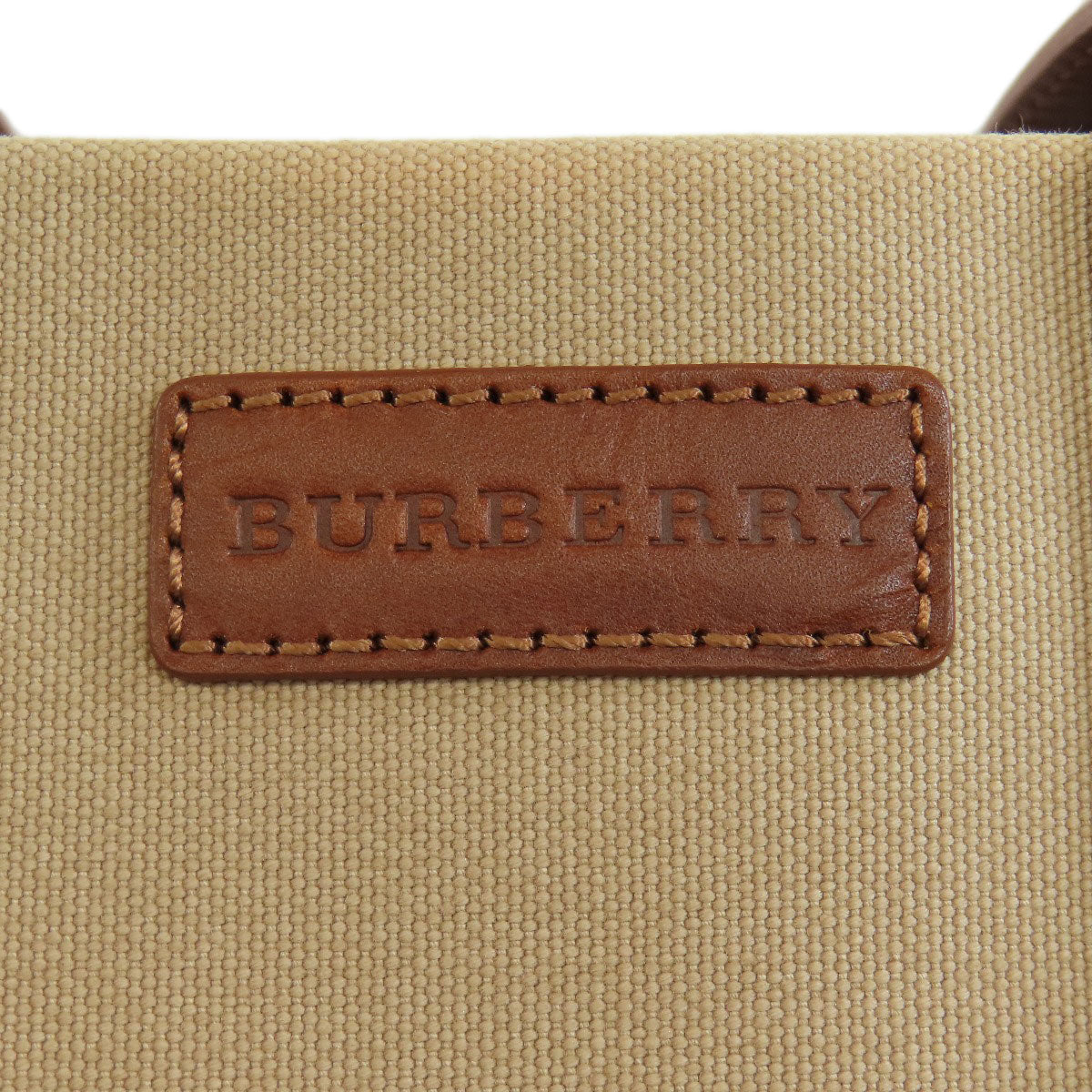 BURBERRY Tote Bag canvas Brown logo Women Used Authentic