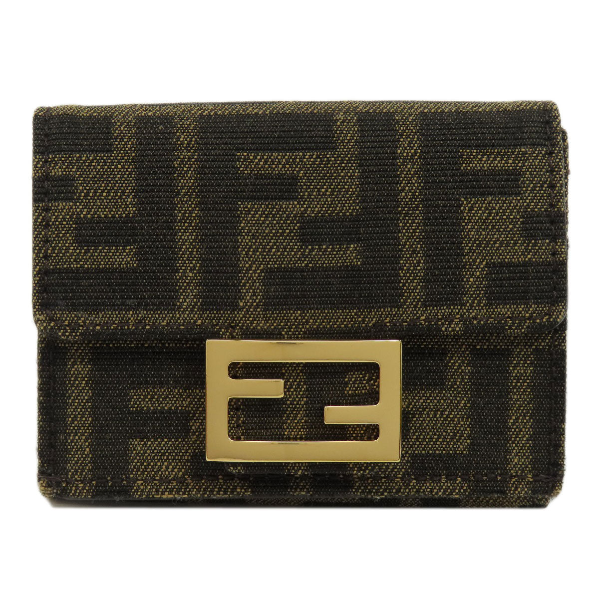 FENDI Bifold Wallet canvas Brown Zucca Pattern