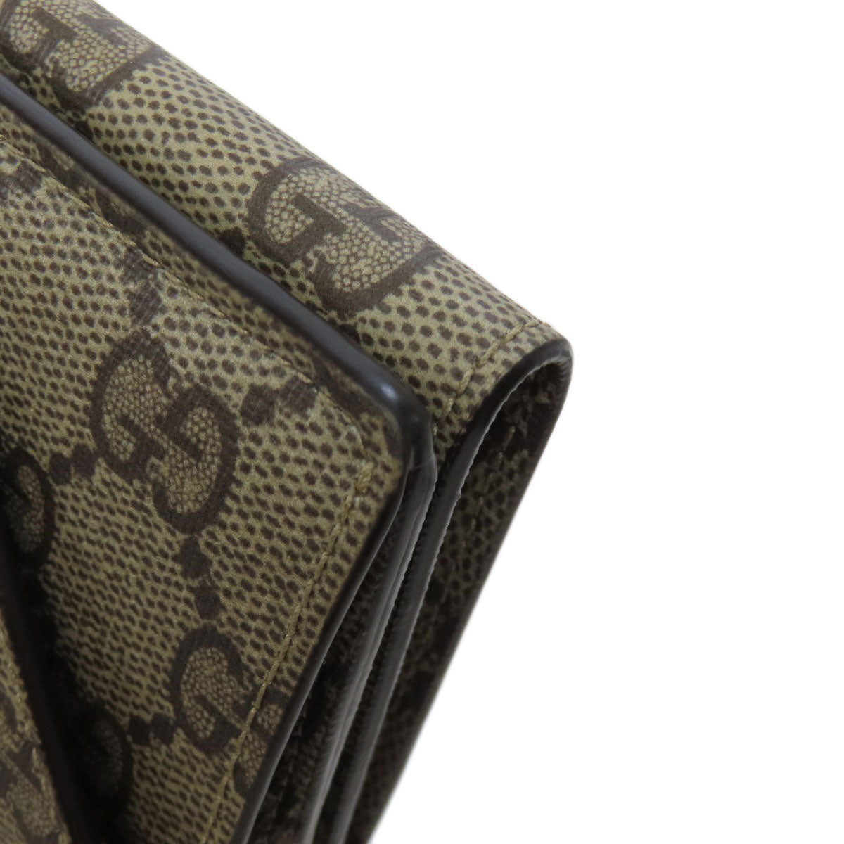 BALENCIAGA Bifold Wallet 681704 PVC Brown Gucci collaboration tri-fold wallet Women Used Authentic