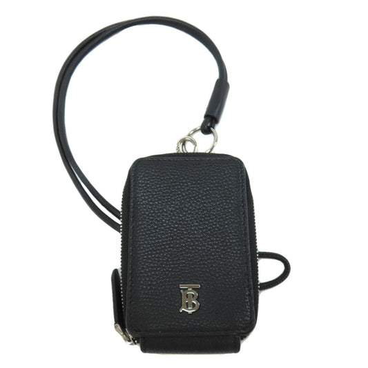 BURBERRY Coin case leather black logo Women Used Authentic