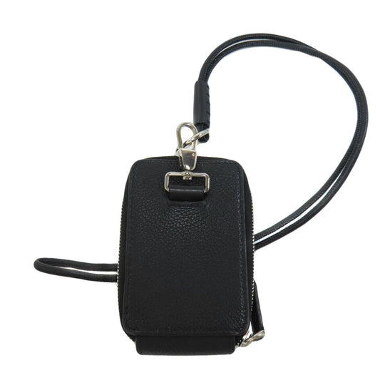 BURBERRY Coin case leather black logo Women Used Authentic