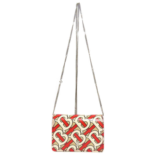 BURBERRY Bifold Wallet PVC beige Logo motif Women Used Authentic